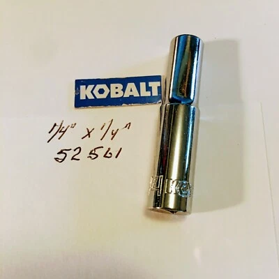 Kobalt  1/4" x 1/4" Dr  Deep Chrome Socket  6 Pt  # 52561 Free USA Shipping - Image 1 of 3