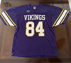Vintage Russell Athletic Youth Jersey Minnesota Vikings #84 Moss Purple Size XL - Picture 1 of 12