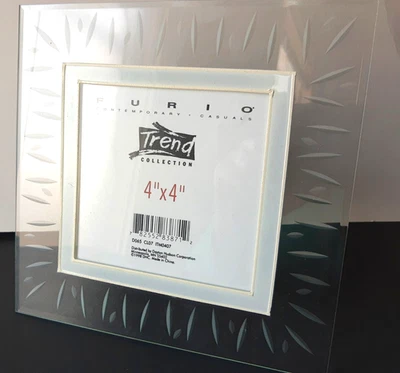 Furio Trend Collection ETECHED GLASS Picture Photo Frame 4" x 4" NEW/never used - Image 1 of 4
