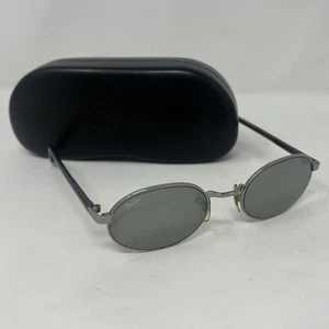 B&L RAY-BAN W2319 SHINY GUNMETAL SIDESTREET OVAL GRAY MIRROR SUNGLASSES Vintage - Picture 1 of 10