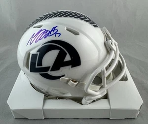 DAVANTE ADAMS SIGNIERT LOS ANGELES RAMS SALUTE TO SERVICE 3 MINI HELM BAS COA - Bild 1 von 2