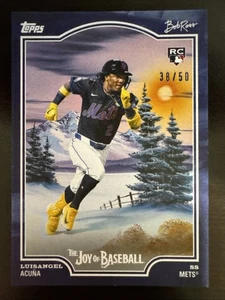 2025 Topps X Bob Ross Joy Of Baseball Luisangel Acuna Blue /50 - Picture 1 of 2