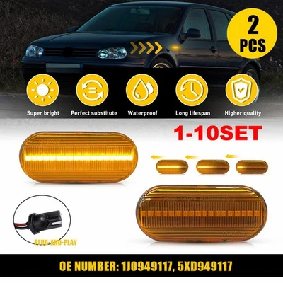 Sequential LED Side Marker Light Amber For 2000-2003 Volkswagen MK4 GTI/R32 - Image 1 of 4