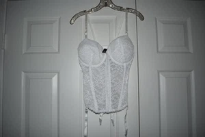Lencería corsé para mujer talla 38C Va Bien Bustier encaje blanco ligero correas - Imagen 1 de 11