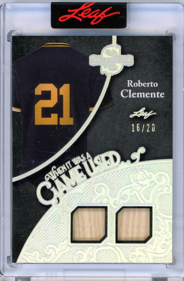 Roberto Clemente 2025 Hoja Espectacular #WU-20 Cuando Era Juego Usado Doble Bate/20 Foto 1 de 2