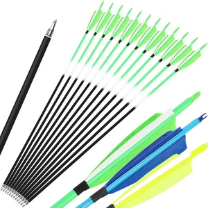 6/12pcs Carbon Arrow 30" Archery 4/5" Feather Tips Bow Shooting Target Hunting - Picture 1 of 27