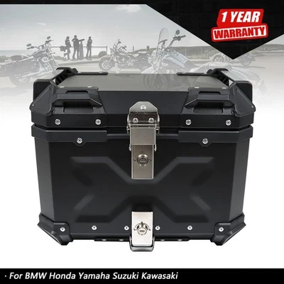 Tail Box Balck Motorcycle Luggage Waterproof Scooter Trunk Storage Top Case 45L - Image 1 of 4