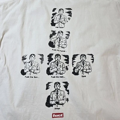 Camiseta FUCT Hail Satan Blanca Algodón Patinador Punk XLarge Foto 1 de 4