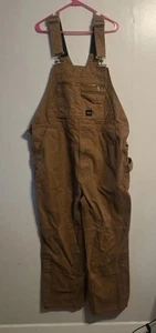 Mono con tirantes de lona Key Brown Duck talla 44x30 - Ropa de trabajo utilitaria, aspecto vintage - Imagen 1 de 9