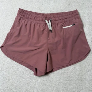 Vuori XL Athletic Running Shorts Dusty Rose Elastic Lined Zip Pocket - Picture 1 of 8