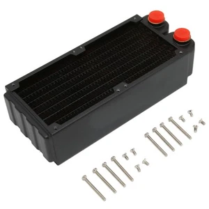 Cooling Radiator Double Layers 8 Pipes G1/4 Thread Double Fans Water Cooler - Picture 1 of 12