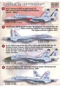 Print Scale Decals 1/144 SUKHOI Su-27 FLANKER Russian Jet Fighter - Picture 1 of 4