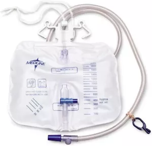 Medline Urinary Drainage Bag 2000 mL Anti Reflux Tower Needleless Port - Imagen 1 de 3