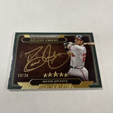 2020 Topps Five Star David Justice Golden Graphs On Card Auto /20