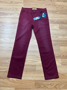 Lucky Brand Kids - Slim Fit Twill Pants W/ Slash Front Pockets Sz 8 Red - Picture 1 of 8