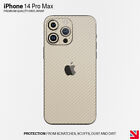 CARBON Fibre WHITE iPhone 14 Pro Max Skin Decal Vinyl Sticker Wrap