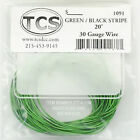 TCS 1091 - 20ft. 30 Gauge Green/Black Stripe Wire