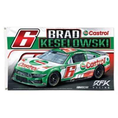 Bandeira Brad Keselowski 2025 Castrol #6 carro 3x5 - Imagem 1 de 2