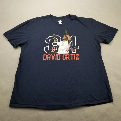 Boston Red Sox T-Shirt Mens Size 3XL Blue Big Papi David Ortiz Short Sleeve Cover