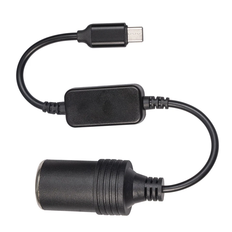 USB C Port 5V to 12V Car Cigarette Lighter Socket Female Converter Adapter Cable - Image 1 of 4