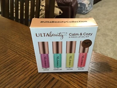 ULTA BEAUTY CALM & COZY 4 PIECE LIP OIL KIT NEW FREE SHIP!