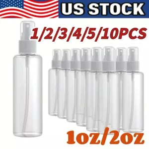 1-10Pack 1/2oz Travel Spray Bottle Plastic Transparent Perfume Empty Atomizer US - Picture 1 of 10