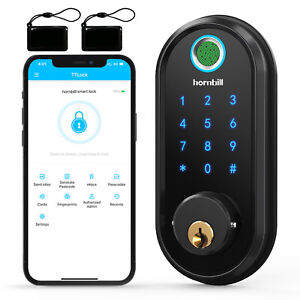 Hornbill Keyless Entry Door Lock,Home Smart Door Lock with Fingerprint & Keypads