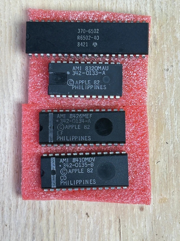 Apple IIe 6502 CPU and Set of three ROMs Free shipping in U.S. - Image 1 of 1