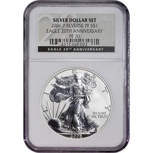 2006-W-P Silver American Eagle Anniversary Set Graded NGC PF70 MS70 Reverse RP - Picture 1 of 6