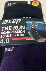 CEP WOMEN's The Run 4.0 - Purple/BLACK Mid Cut Compression Socks - WP2CSR4 Sz Lg - Picture 1 of 2