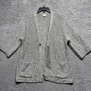 J Jill Sweater Womens XS Grey Green Knit Open Front Cardigan Loop and Tie Heavy - Picture 1 of 8