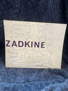 Ossip Zadkine signiert Vintage Original Abstrakte Kunst Zeichnung 1961 Galerie Katalog - Bild 1 von 15