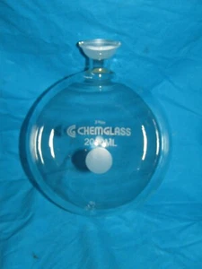 Frasco de vidrio receptor giratorio inferior redondo Chemglass 2000 ml 35/25 - Imagen 1 de 3