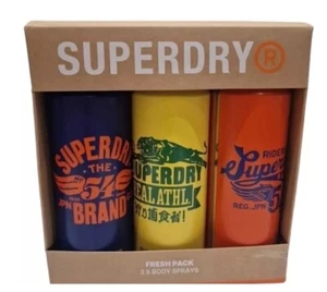 Superdry Vegan Body Spray Trio Real Athletic - 3 x 125ml - Picture 1 of 5