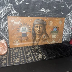 “ Vintage Rare “Indian Art (Indegenous Artwork Signed PK.Williams)oil Painting - Picture 1 of 8