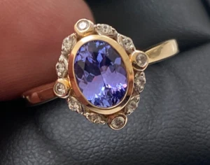 ANILLO TANZANITA ORO 9CT TALLA S - Imagen 1 de 16
