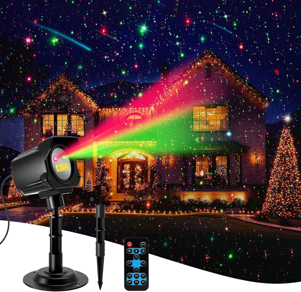 Christmas Projector Lights Outdoor, Thick Metal Housing Laser Light Projector, R - Image 1 of 4