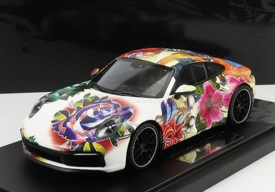 MODELLINO AUTO STATICO MINICHAMPS PORSCHE 911 CARRERA 4S COUPE FLOWER 2019 1/18 - Immagine 1 di 4