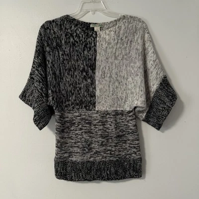 Suéter vintage Suzie para mujer negro blanco y gris bloque de color manga Dolman XL Foto 1 de 4