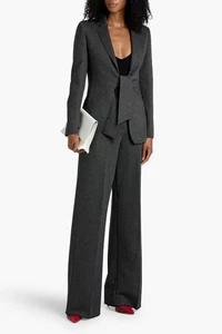 Pantalones Max Mara Weekend Gris Oscuro Lana Espiga Pierna Ancha Pantalones Carrera Italia Talla 6/40 - Imagen 1 de 22