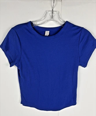 Camiseta Top Old Navy Ultralite Go Dry Active Recortada Punto Acanalado S Azul Foto 1 de 4