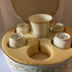 Lenox Eternal KAFFEE TEETASSE 6er Set Porzellan Creme mit Goldrand Klassiker - Bild 1 von 5