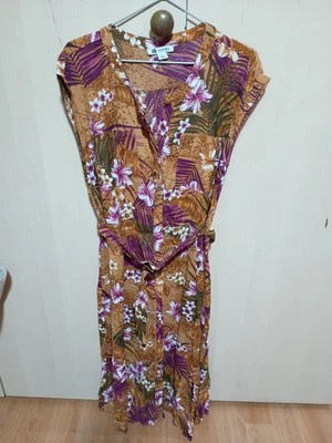 Rockmans 14 Ladies Sleeveless Floral Print Dress 121 cm Length New Without Tag - image 1 of 4