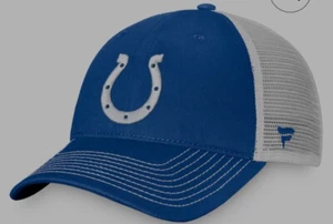 Indianapolis Colts Football Trucker Hat Adjustable Royal/White - Picture 1 of 3