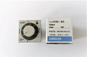 TEMPORIZZATORE TIMER OMRON H3G-8A  200-240 VAC 8 PIN 3MIN - Imagen 1 de 3