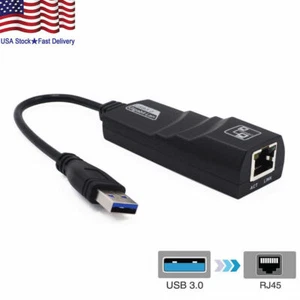 USB 3.0 to Ethernet RJ45 Lan Gigabit Network Black Adapter For Nintendo Switch A - Picture 1 of 11