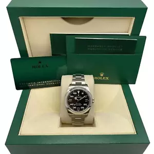 Rolex Air-King 116900 Stainless Steel Black Dial Automatic Mens Watch 2021 B&P - Picture 1 of 6