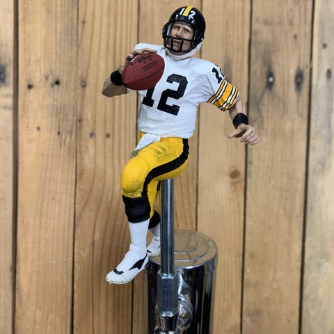 Pittsburgh Steelers Tap Handle For Beer Keg Terry Bradshaw White Jersey NFL Cover
