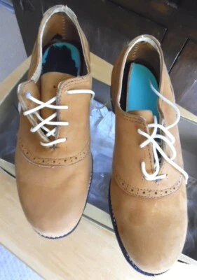 Zapatos de golf LADY EAGLE ROYAL Spike nuevos en caja de colección - W 6. 5 cuero gamuza real, marrón, bonito Foto 1 de 4