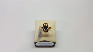 Anillo de Mujer Con Zafiro y Diamantes de Oro Amarillo 18KT 3,1 Gr. N. 14 (1706) - Imagen 1 de 8